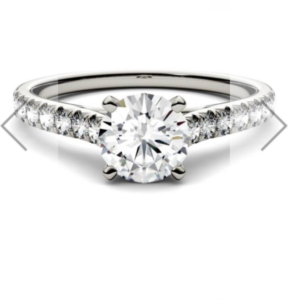 Forever One Round Mosissanite Solitaire - Picture 5 of 8